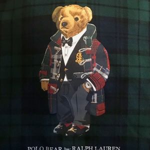 bear tartan fleece hoodie